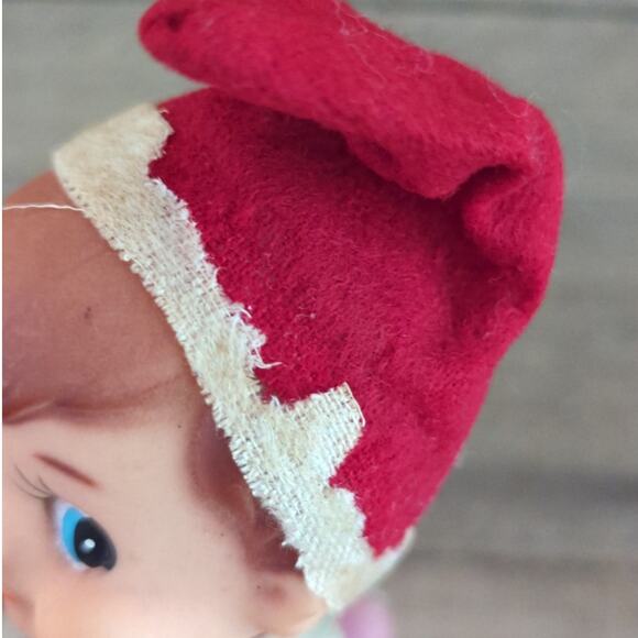 Vintage 1950s MCM Kitschy Red and White Striped Oversized Elf Knee Hugger Japan - Picture 9 of 10